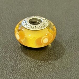 Pandora Golden Floral Glass Charm